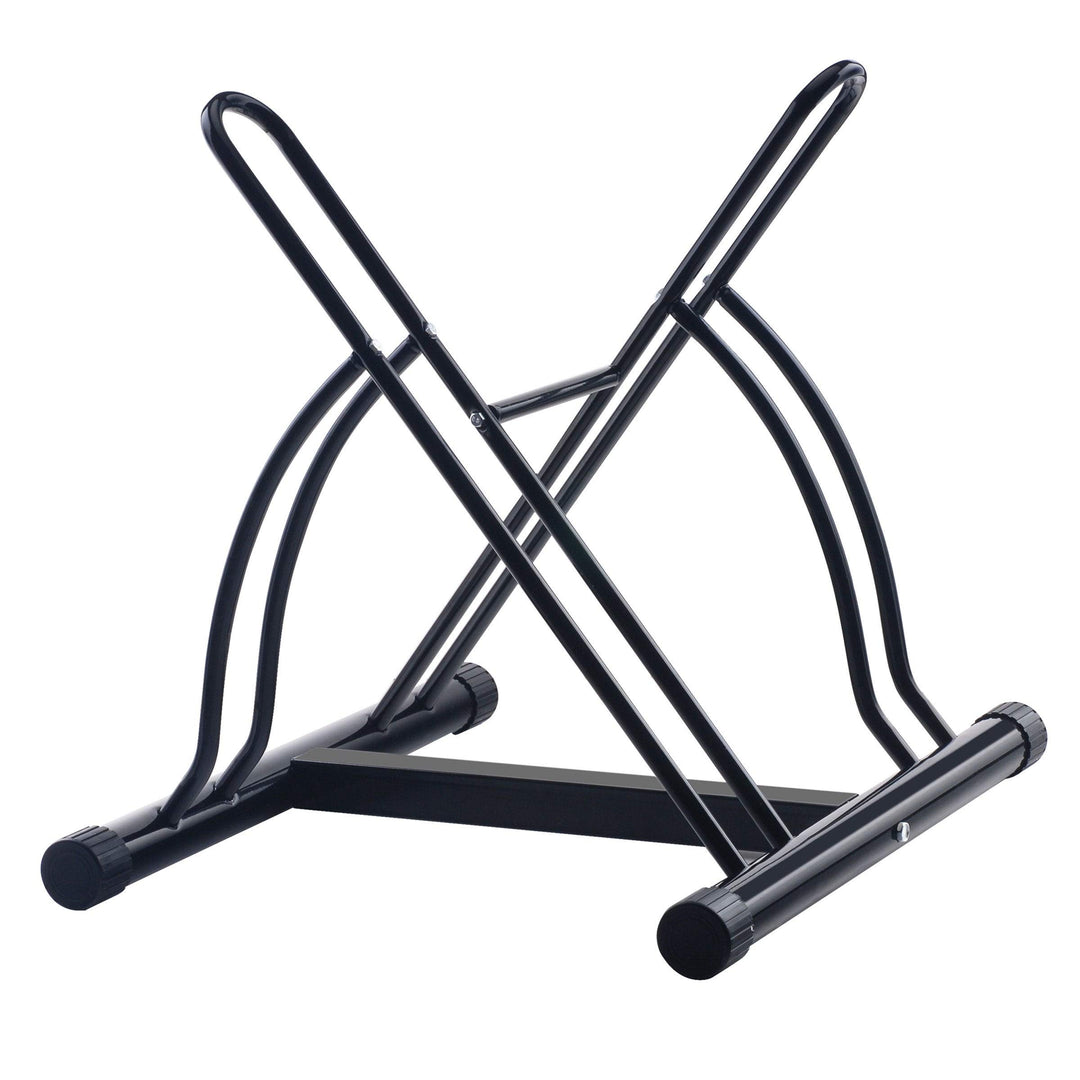 Rack Two Bike Floor Stand Bicycle Instant Park Cycle Pro-Quality Black