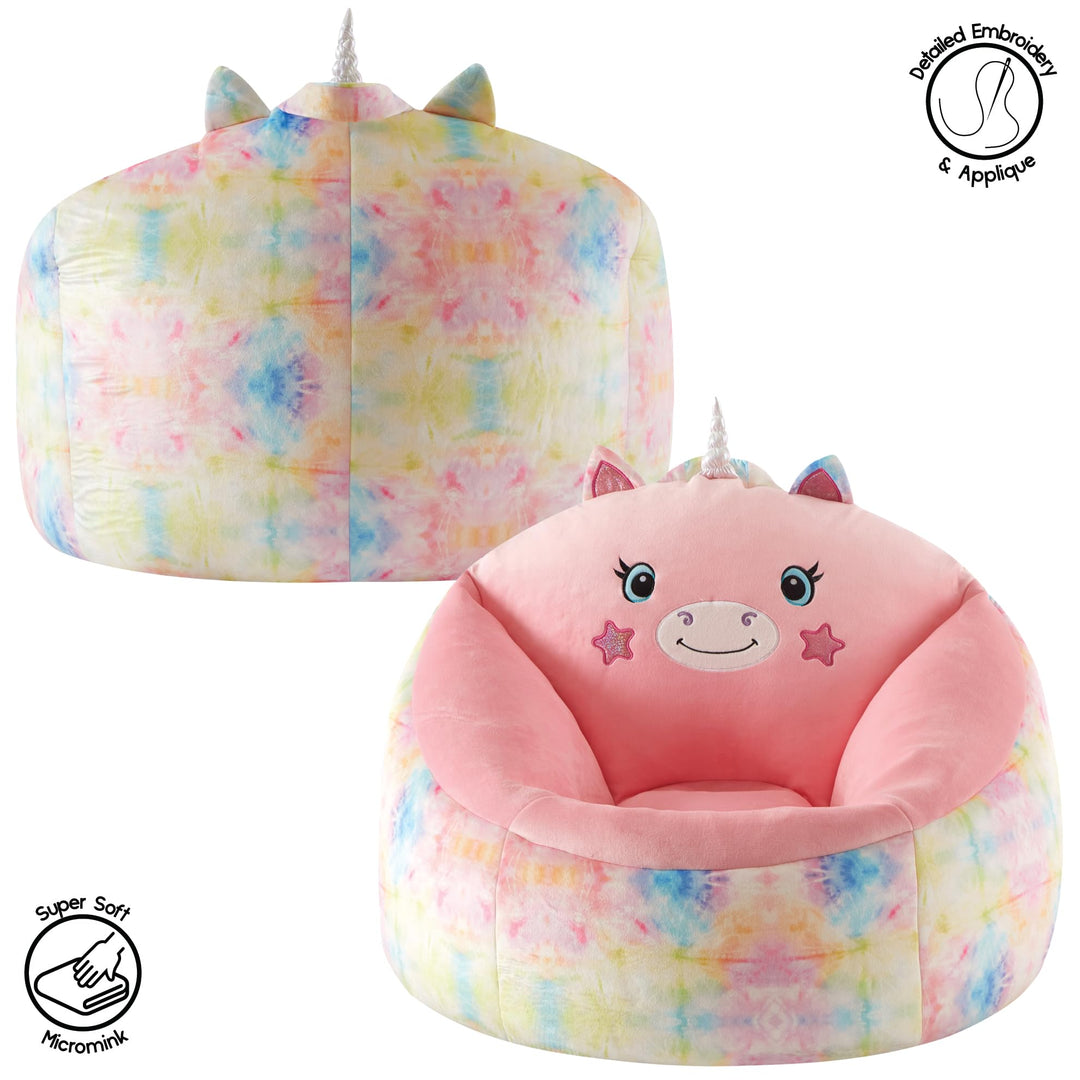 Heritage Kids Micromink Squishy Bean Bag Chair for Kids Ages 3+