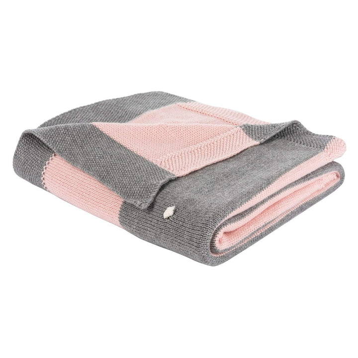 Bubble Stripe Baby Throw Blanket Grey Pink Girls Girl