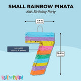 Small Rainbow Pinata for Kid's 7th Birthday Party Number 7 (11.8 X .