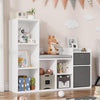 Kids White Bookcase 6-Cubby Storage Bench for Kids' Room 11.8" l X .