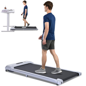 Under Desk Electric Treadmill Walking Jogging Running Machine-Silver Silver