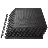 12 Pieces Black Interlocking Floor Tiles Eva Foam Mat 23.6"