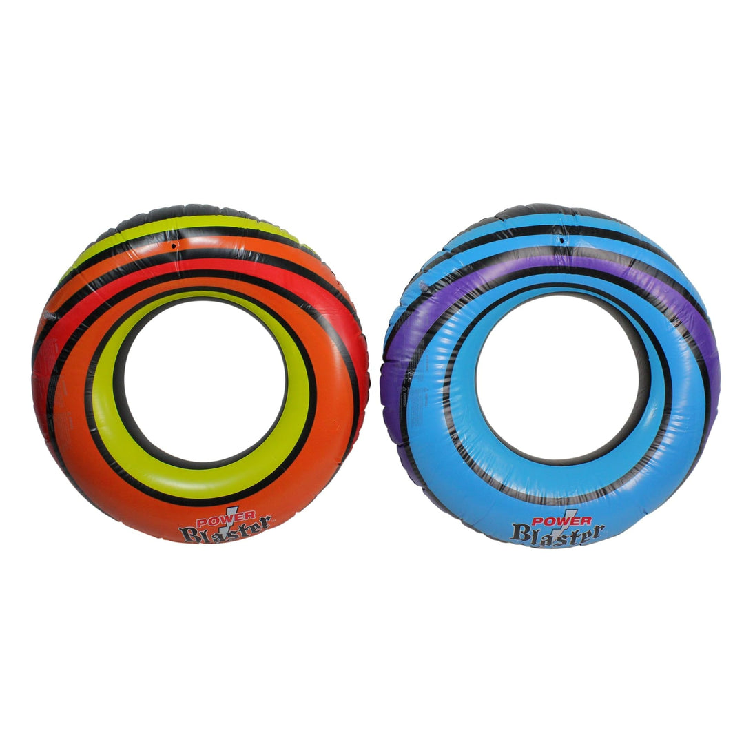 Set of 2 Blue and Orange Inflatable Power Blaster Inner Tubes