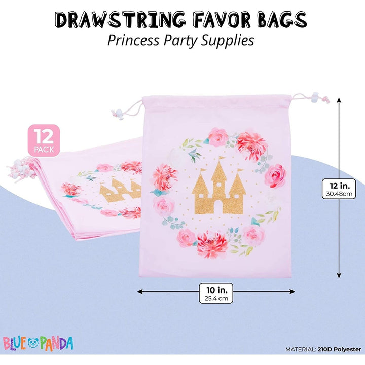 Pink Drawstring Bags For Girls Princess Birthday Party Supplies(0 X