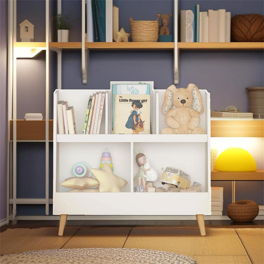 Kids Bookshelf and Toy Organizer White Modern Contemporary