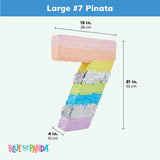 Large Number 7 Pinata For Girl's 7th Birthday Party Decorations