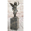 Fairy Angel nze Metal Bookend Figurine Sculpture On Marble Base