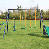 Outdoor Backyard Children Activity Set Swing Glider Slide and