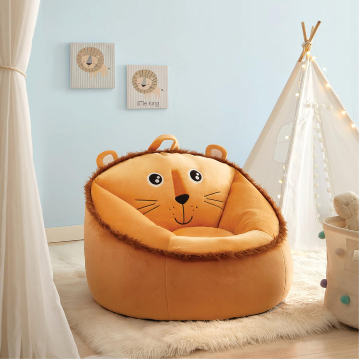 Heritage Kids Micromink Squishy Bean Bag Chair for Kids Ages 3+