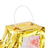 Small Floral Number Pinata with Gold Foil + Pull Strings for Girls