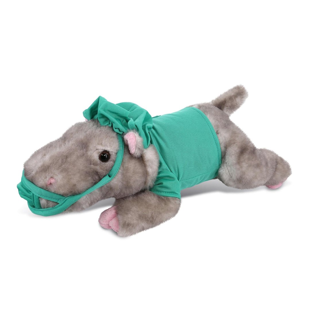 Hippo Doctor Wild Collection Plush with Scrub Uniform Cap 13 Inches Green Grey Polyester