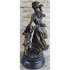 Mother Child Bronze Statue Sculpture Vintage Brown Finish