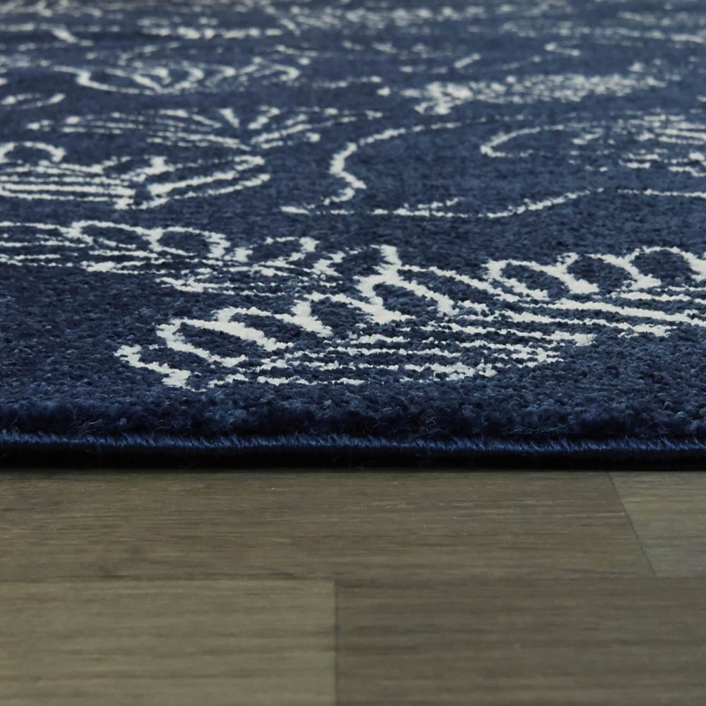 BALTA Mod-Tod Happy Dinos Dinosaur Dig Kids Area Rug Navy 5'3" x 7' 5' x 8' Navy, Ivory, Cream
