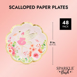 Fairy Tea Party Paper Plates For Girls Floral Birthday Supplies (9