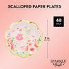 Fairy Tea Party Paper Plates For Girls Floral Birthday Supplies (9