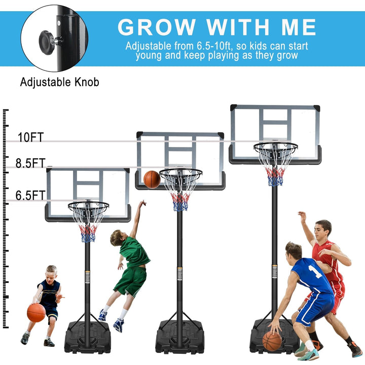 Portable Basketball Hoop Backboard System Stand Height Adjustable