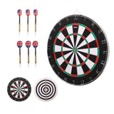 18" 2-in-1 Flocking Bullseye Board Games Set. Double-Sided Board with Six 17g Steel Tip S 18-inch