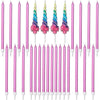 Rainbow Unicorn Horn Birthday Cake Candles Set Pink Wax