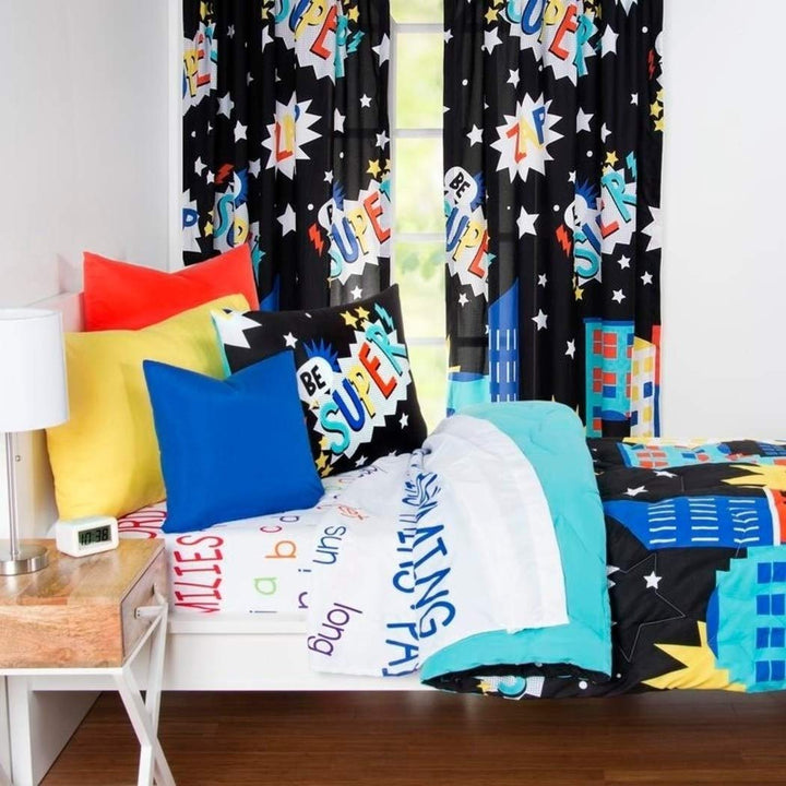 Kids City Scape Geometric Comforter Set Bold Colorful