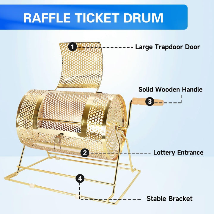 Small Brass Raffle Ticket Drum Holds Tickets Or Ping Pong Balls