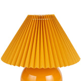 Nourison 13" Ceramic Round amp with Pleated Shade for Bedroom