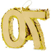 Mini Gold Foil Number 70 Pinata for 70th Birthday Party (7.5 X 6 2