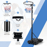 8.5-10ft Adjustable Basketball Hoop Goal with Fillable Base Wheel