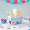 Small Baby Carriage Gender Reveal Pinata Pastel Shower Decorations