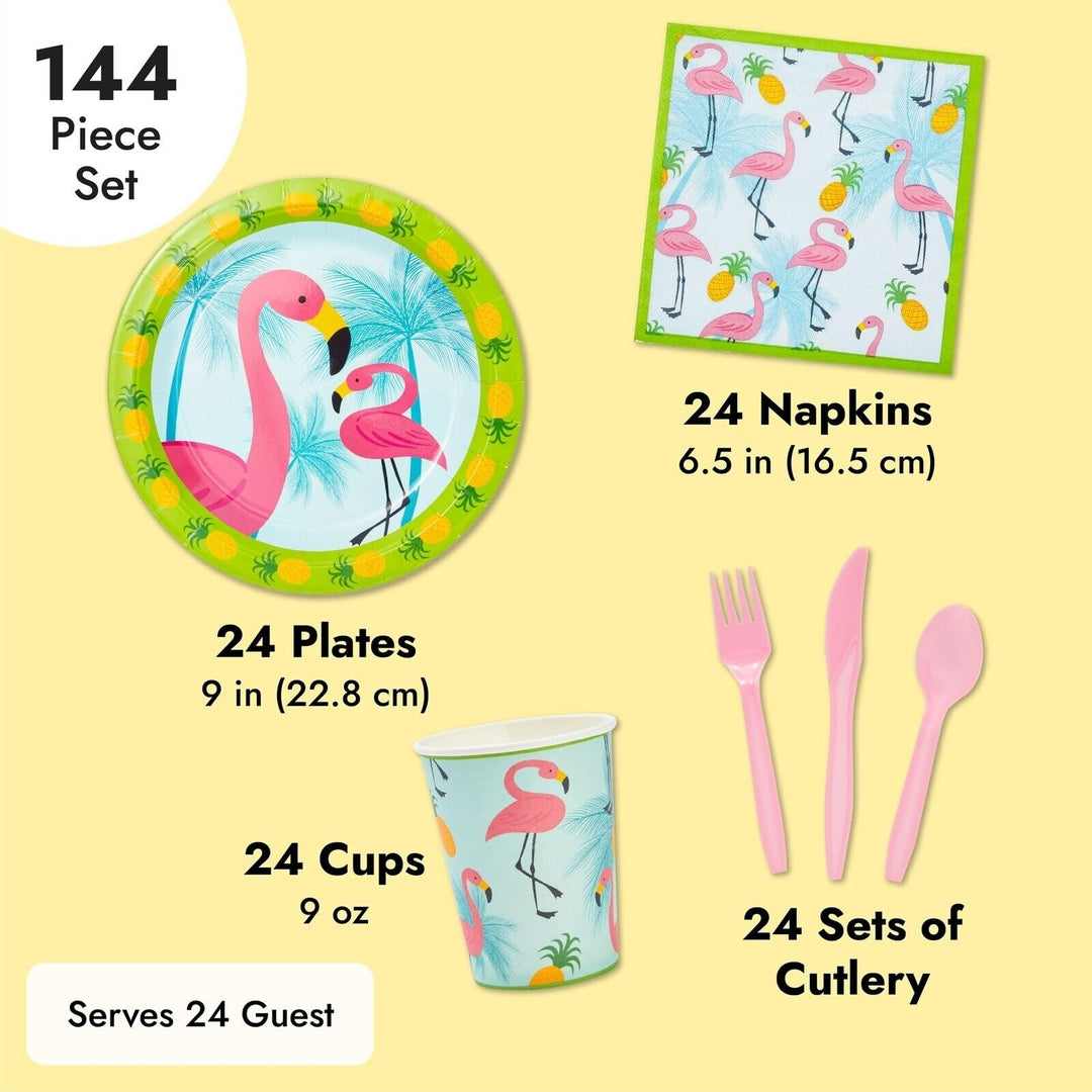 Flamingo Birthday Party Supplies Set Multi Color