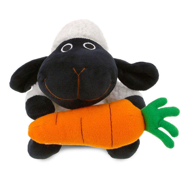 Happy Easter Plush Black Nose Sheep with Carrot 6 Inches Orange White Polyester