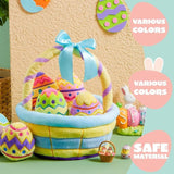 7 Pcs Easter Baby Plush Basket Playset Multi Color