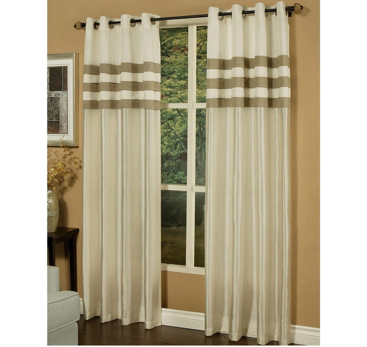 Girls Rugby Stripes Curtains Panel Pair Set