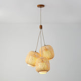 VidaLite F- Modern Bohemian 3-Light Cluster Pendant in Brushed Brass