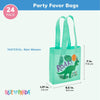 24-Pack Small Dinosaur Party Tote Bags with Handles for Kids