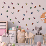 Colourful Holographic Butterflies Kids Wall Stickers Nursery DIY Art