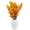 Silk Artificial Baby's Breath Flowers with Stem Orange Babies Bouquets (20 in 6 Pack)