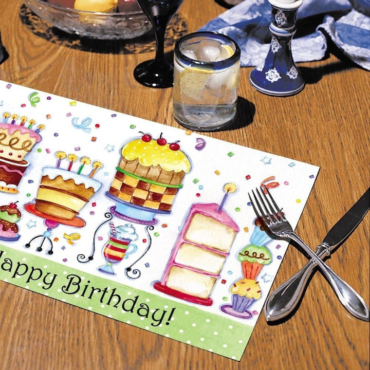 Paper Placemat Birthday Cakes 24-Pack Multi Color