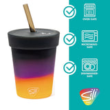 Silipint: Silicone Kids 8oz Straw Tumblers: 2 Pack Sun Storm