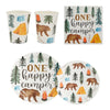 Camping 1st Birthday Party Dinnerware Set Multi Color