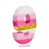 Small Pink and Gold Foil Number 9 Pinata for Kids 9th Birthday Party Decorations (16.5 X 11 Inches) Wood