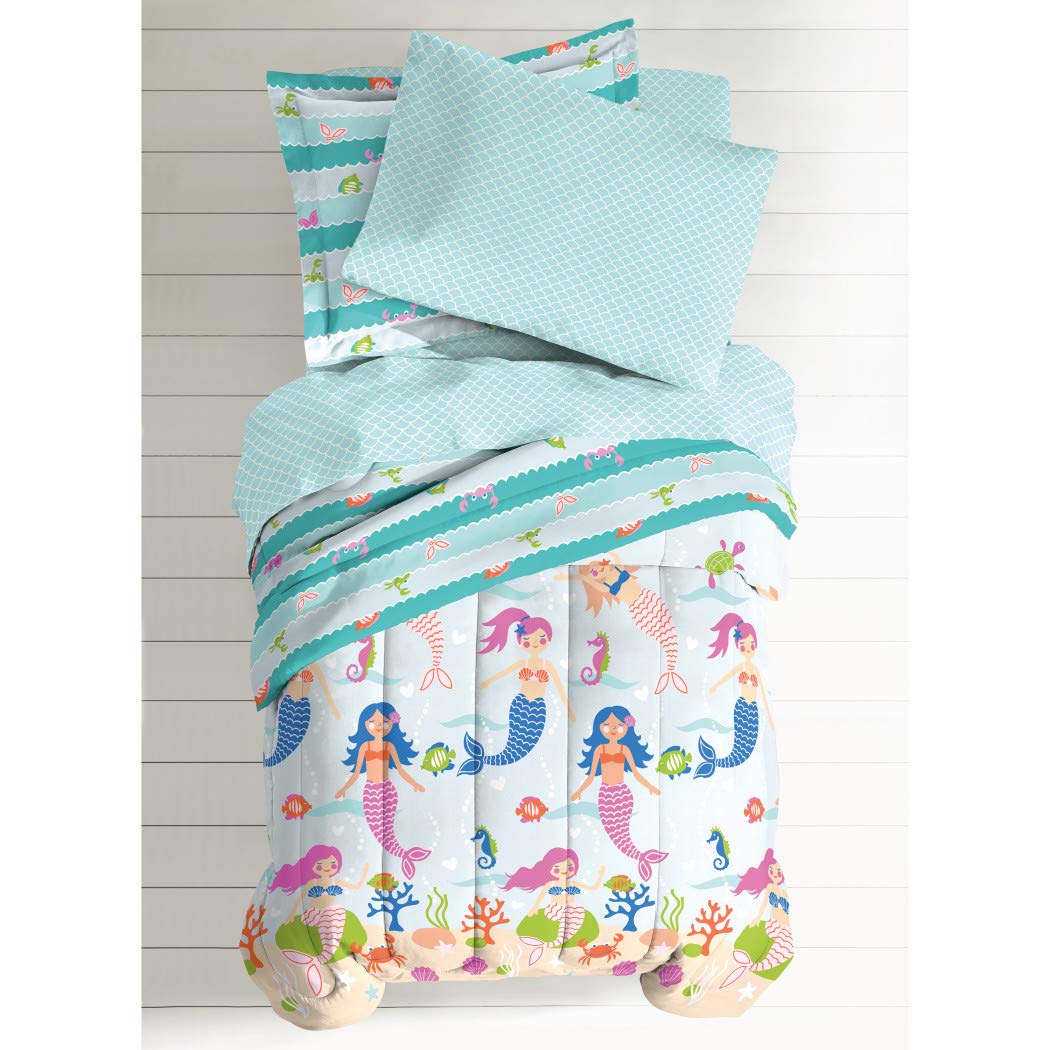 Kids Girls Mermaid Comforter Set Sized Swimming