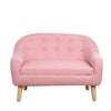 2-seat Linen Fabric Upholstered Sofa Couches for Kids and Toddlers Kid Loveseat Chair with Wooden Frame Accent Pink Solid Modern Contemporary Vintage Polyester Handmade