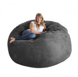 SLACKER sack Foam Beanbag Chair, 6 Feet, Charcoal Gray