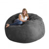 SLACKER sack Foam Beanbag Chair, 6 Feet, Charcoal Gray