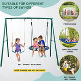 Extra Large Metal Swing Frame with 5 Hanging Hooks Green