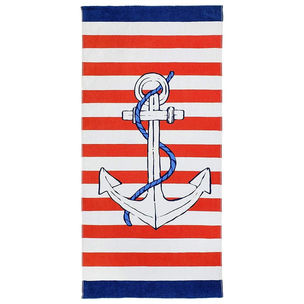 Anchor Kids Beach Towels 100% Cotton 30'' X 60" Rectangle Single Piece Quick Dry