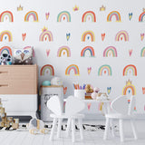 Hand-Drawn Rainbows Love Children Wall Sticker Nursery Multi