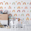 Hand-Drawn Rainbows Love Children Wall Sticker Nursery Multi