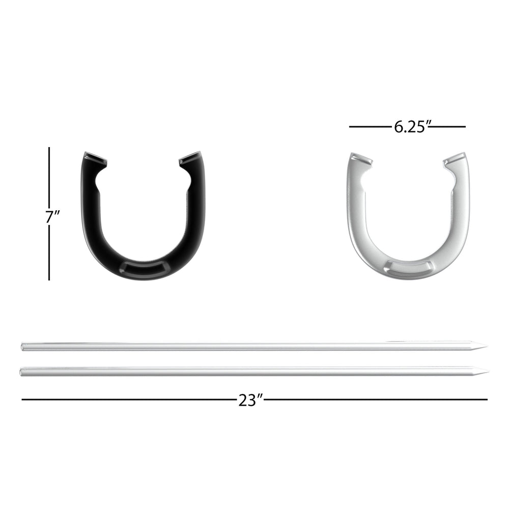 Hey! Play! Trademark Games Professional Horseshoe Set - Heavy Duty with Carrying Case Black/Silver, 1.25x28x9.25